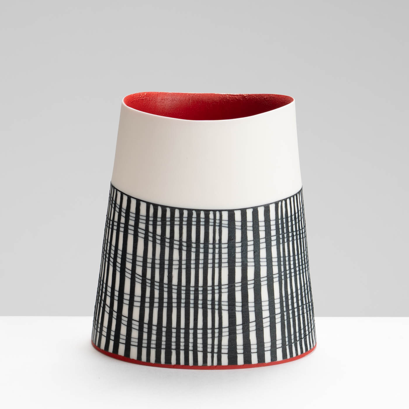 LS345Y758 Oval Vessel with Deep Ruby Interior II