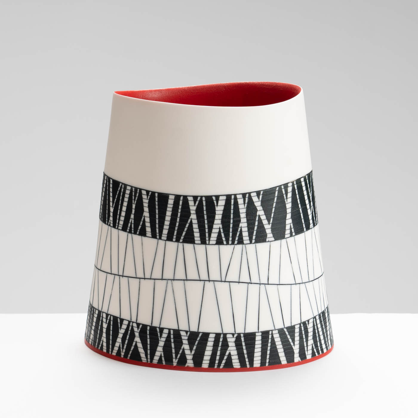 LS345Y757 Oval Vessel with Deep Ruby Interior I