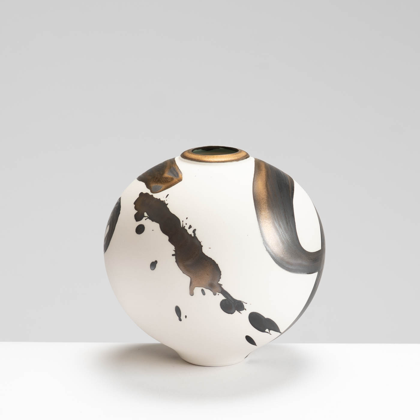 TT525Y233 Mini Moon Jar Gold Splash
