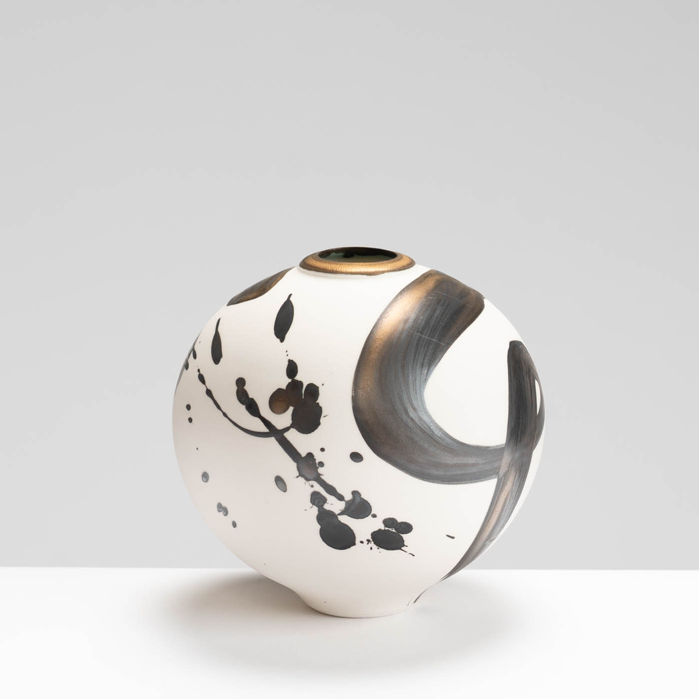 TT525Y233 Mini Moon Jar Gold Splash