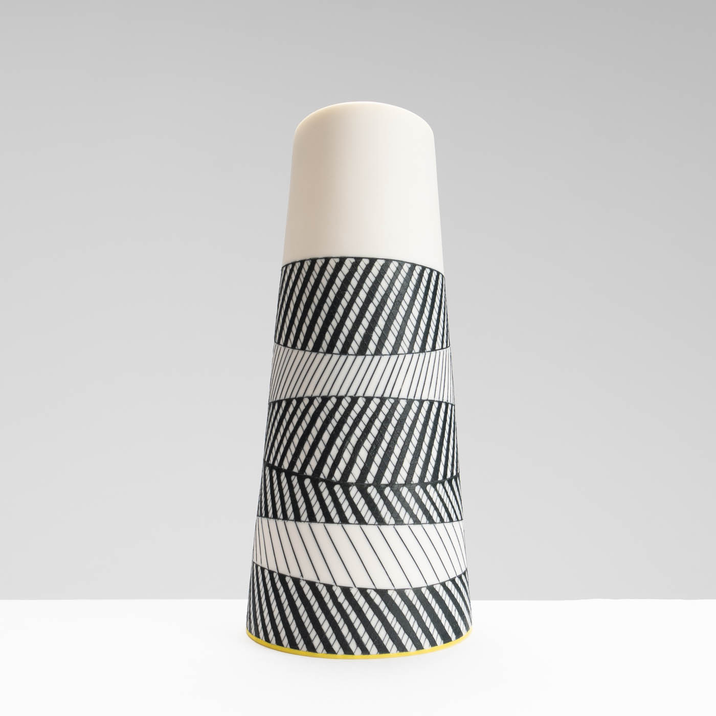 LS345Y743 Tilted Vase with Deep Yellow Interior