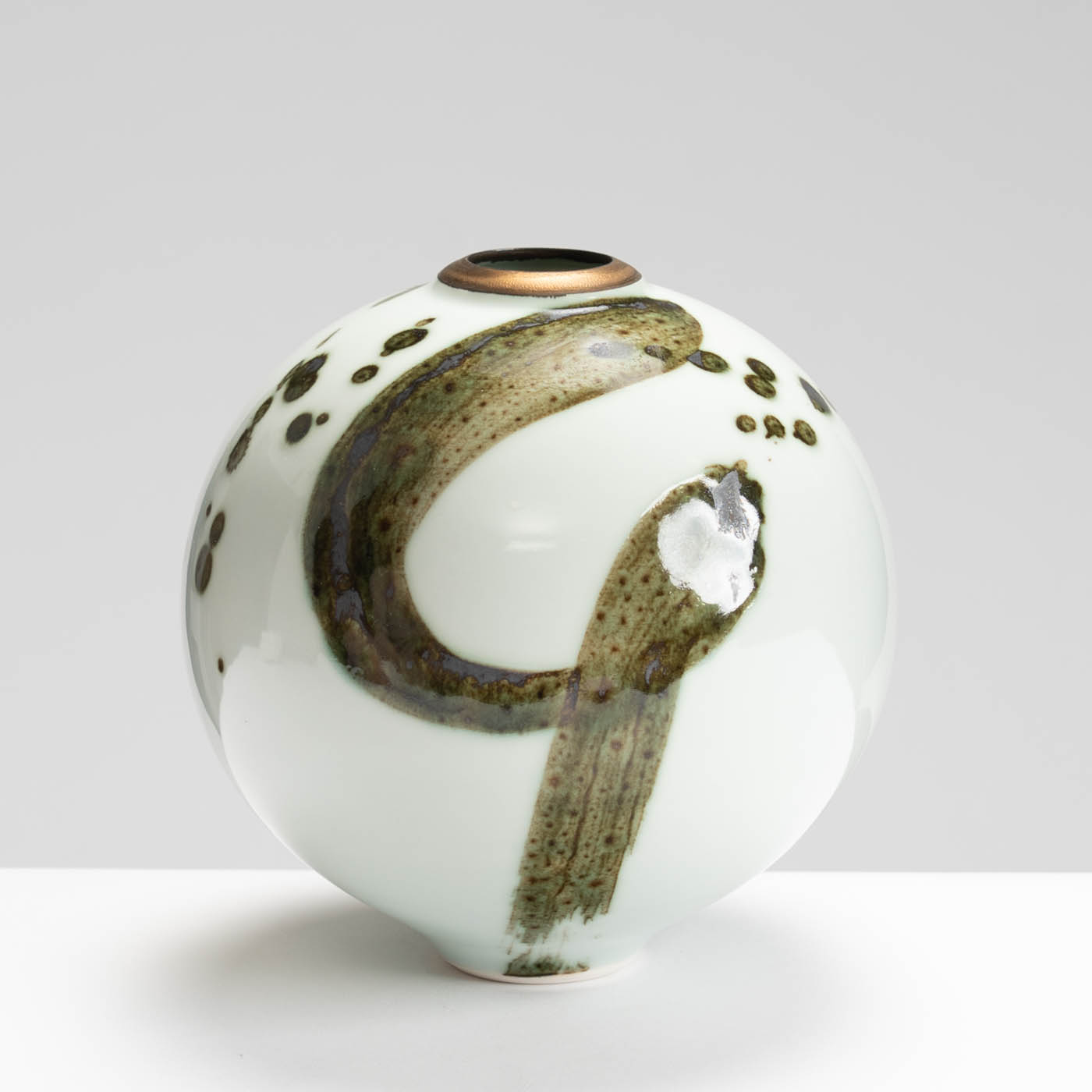 TT525Y231 Small Moon Jar Glazed Splash