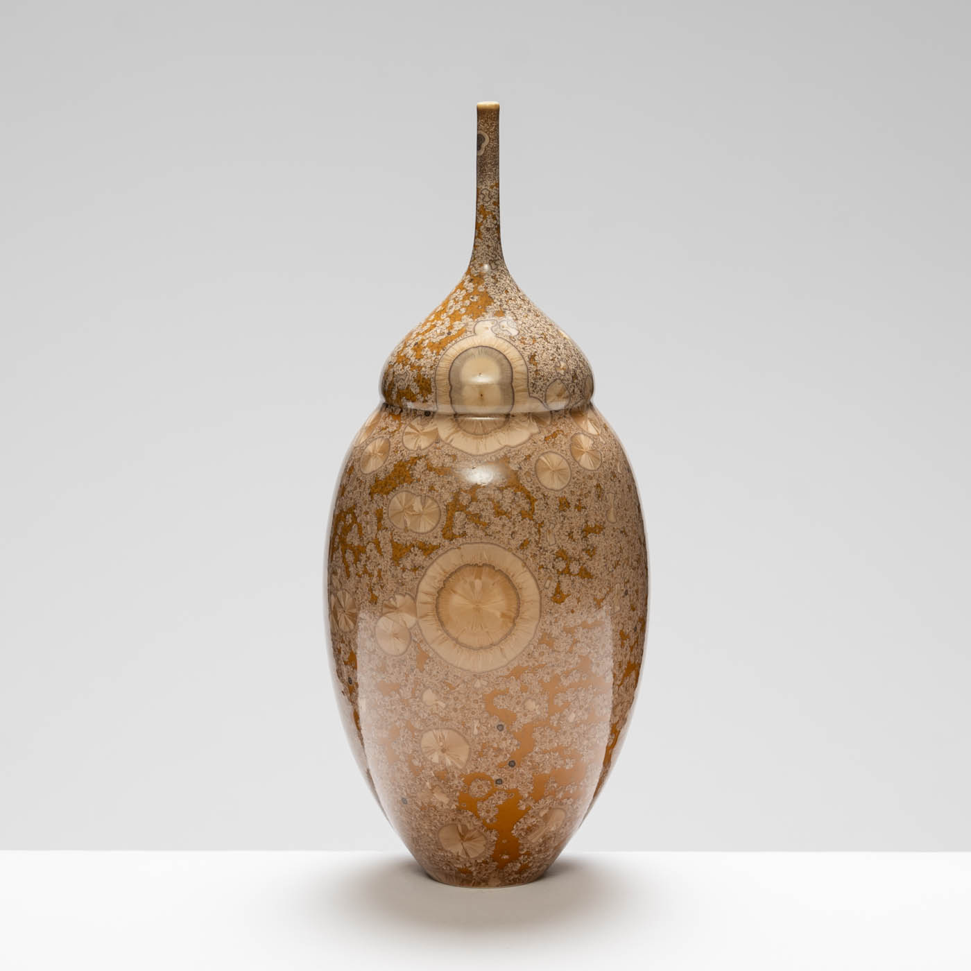 MH409Y137 Medium Narrow Neck Vase Yellow/Amber