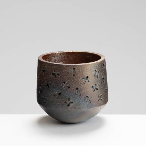SH489X71 Small Raku Cross Pot