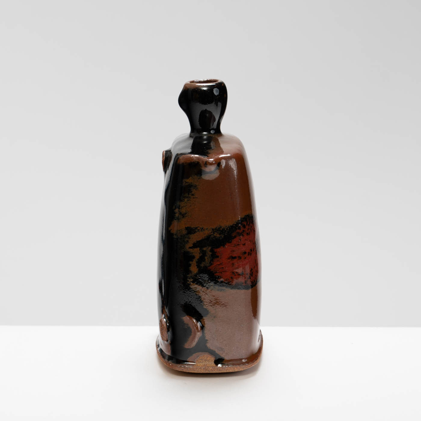 JH341Y88 Red/Tenmoku/Kaki Vase