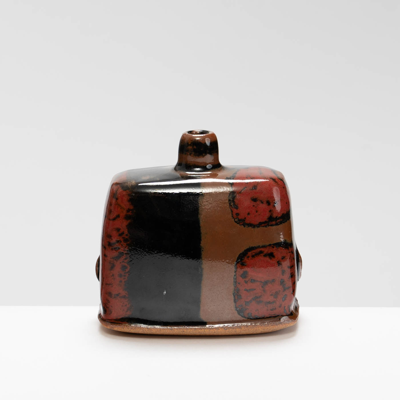 JH341Y89 Red/Tenmoku/Kaki Vase