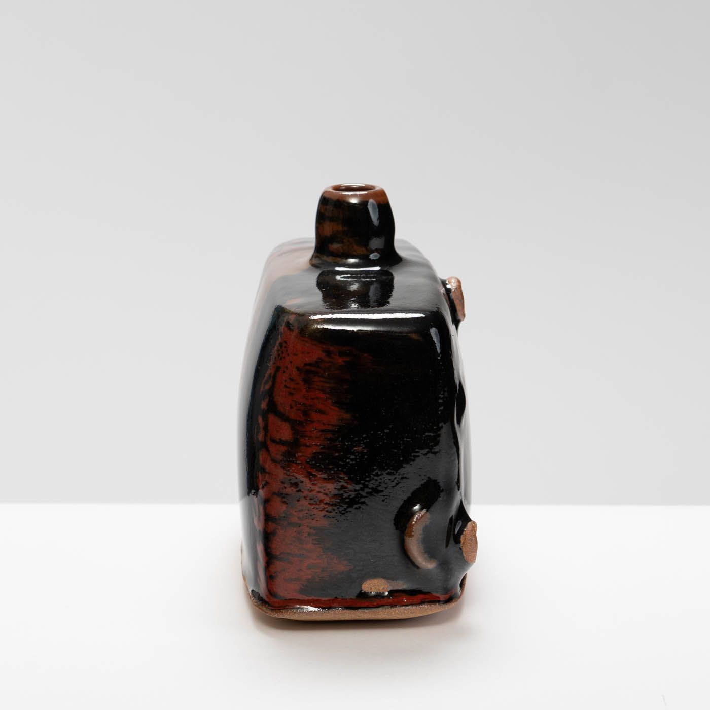JH341Y87 Red/Tenmoku/Kaki Vase
