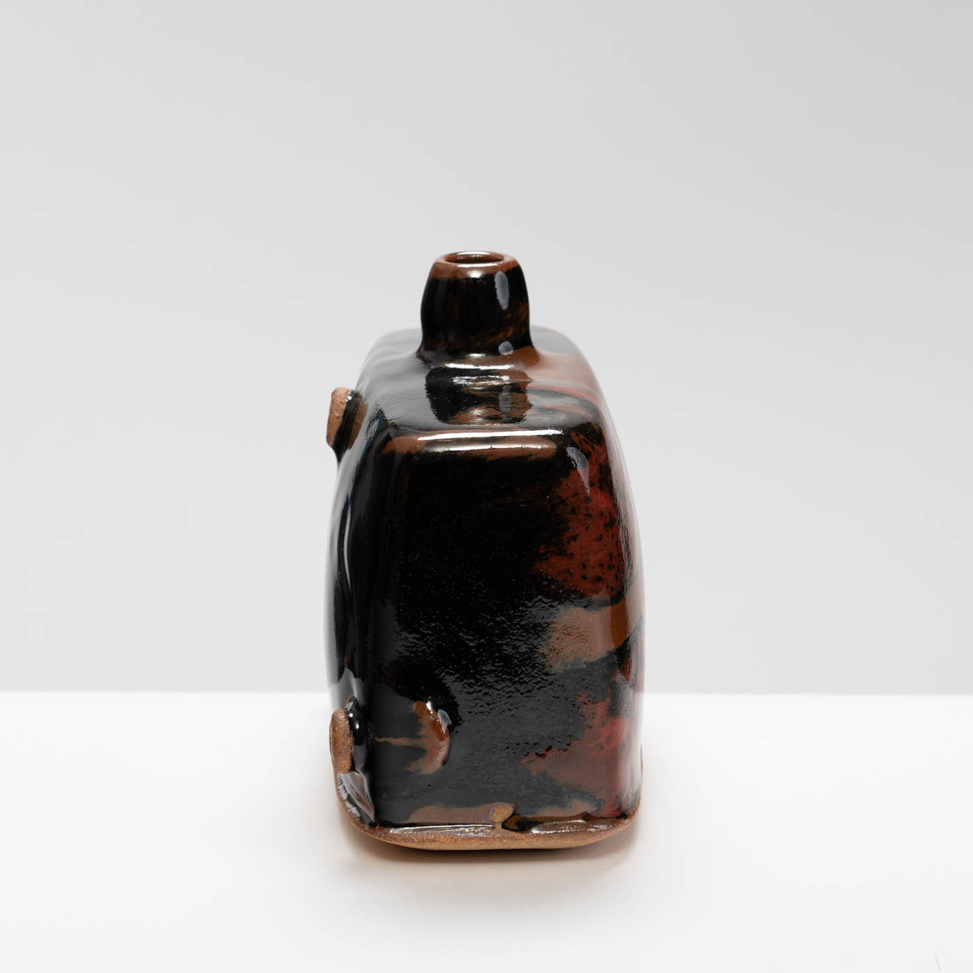 JH341Y87 Red/Tenmoku/Kaki Vase