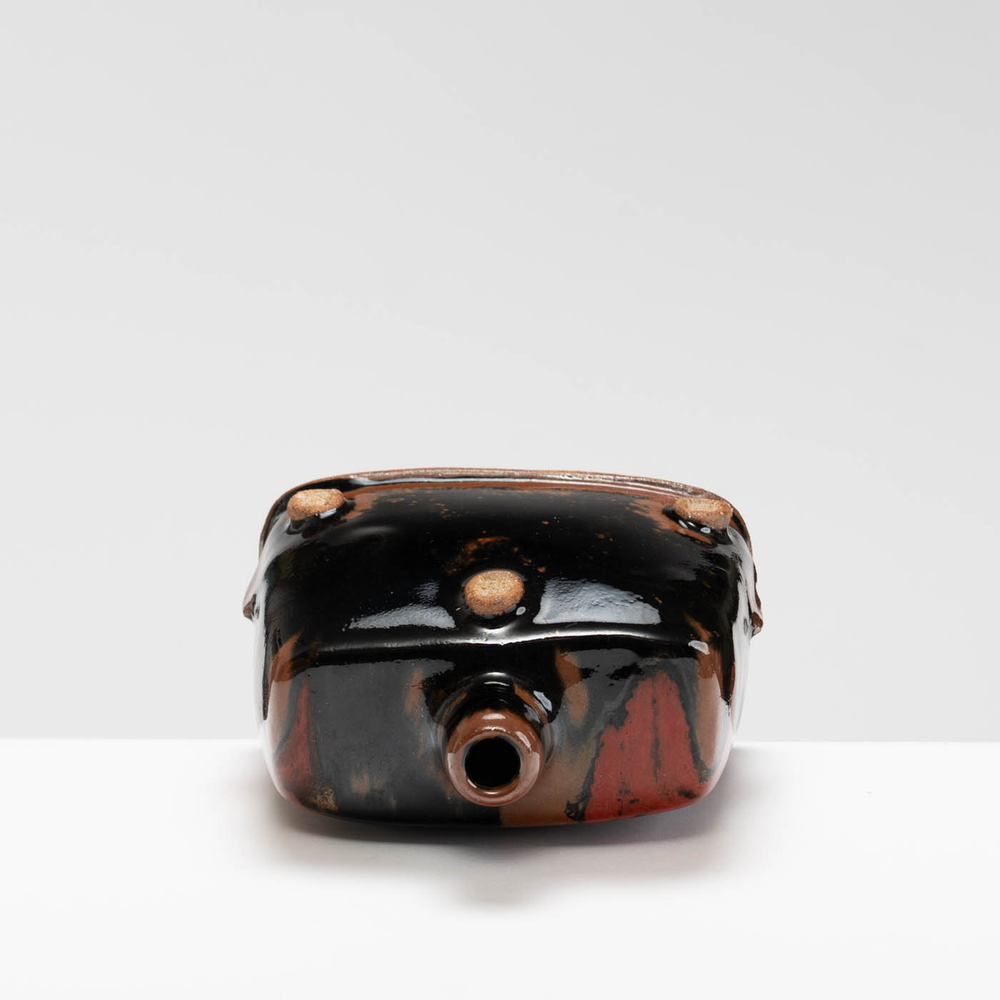 JH341Y89 Red/Tenmoku/Kaki Vase