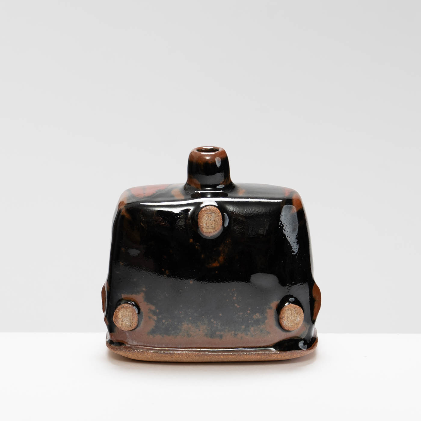 JH341Y89 Red/Tenmoku/Kaki Vase
