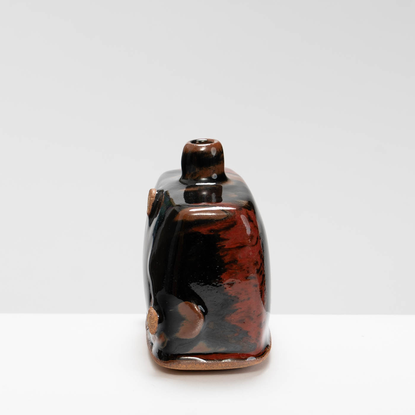 JH341Y89 Red/Tenmoku/Kaki Vase