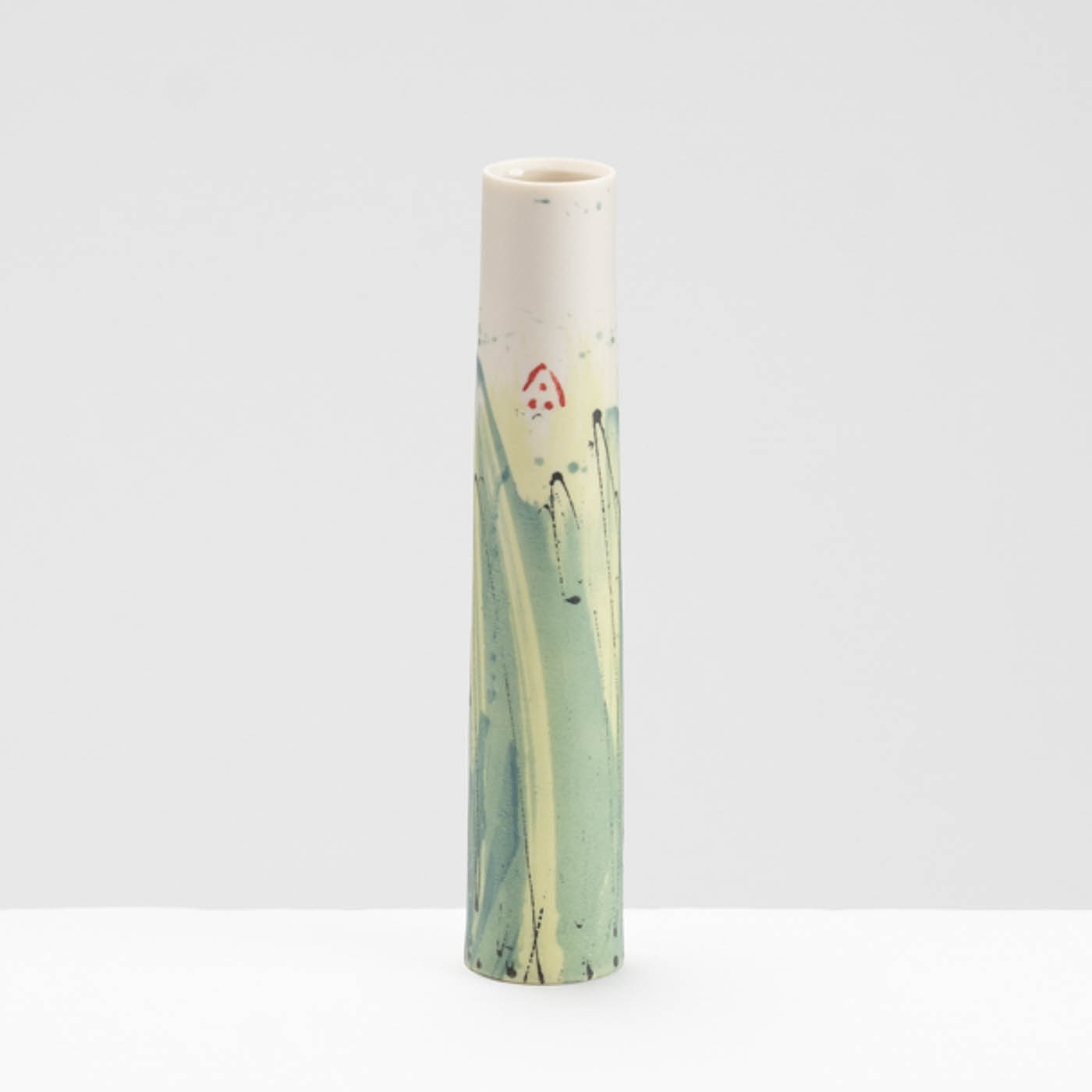 AT488Y554 Single Stem Vase Lime/Teal Monoprint