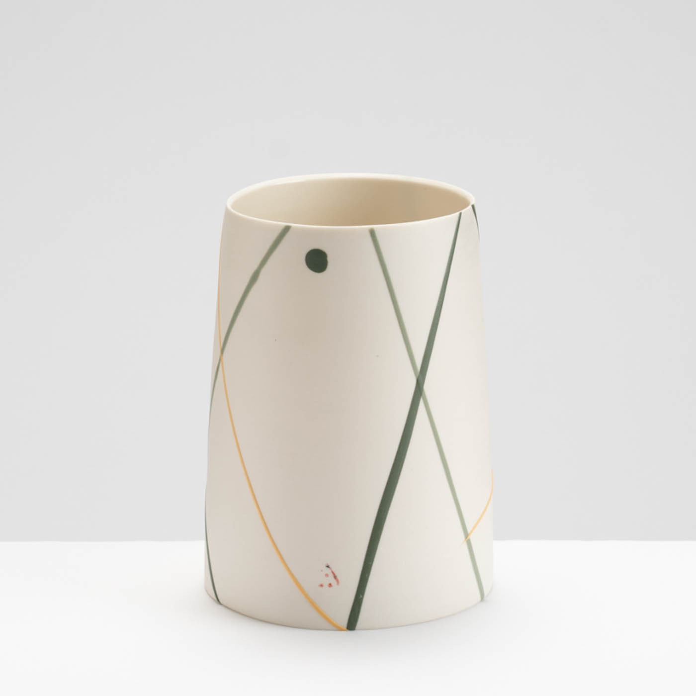 AT488Y558 Short Wide Cylinder Yellow/Green Splash