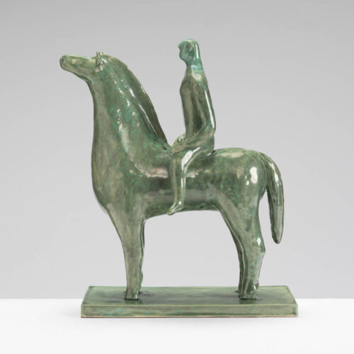 JS314Y370 Horse and Rider – Verdigris