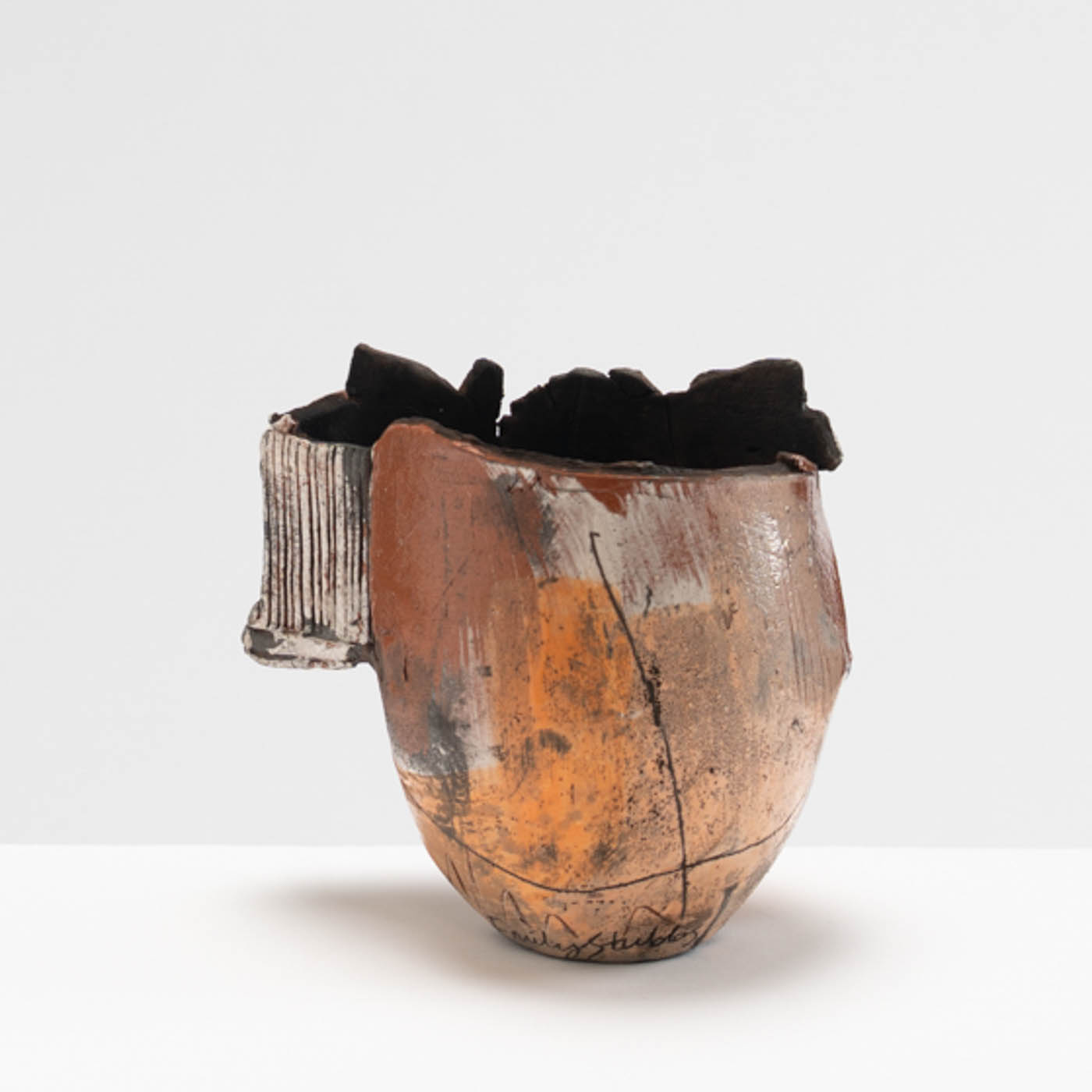 ES582Y73 Small Orange Fragmented Vessel