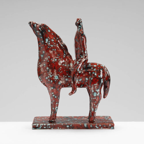 JS314Y308 Horse and Rider – Red Speckle