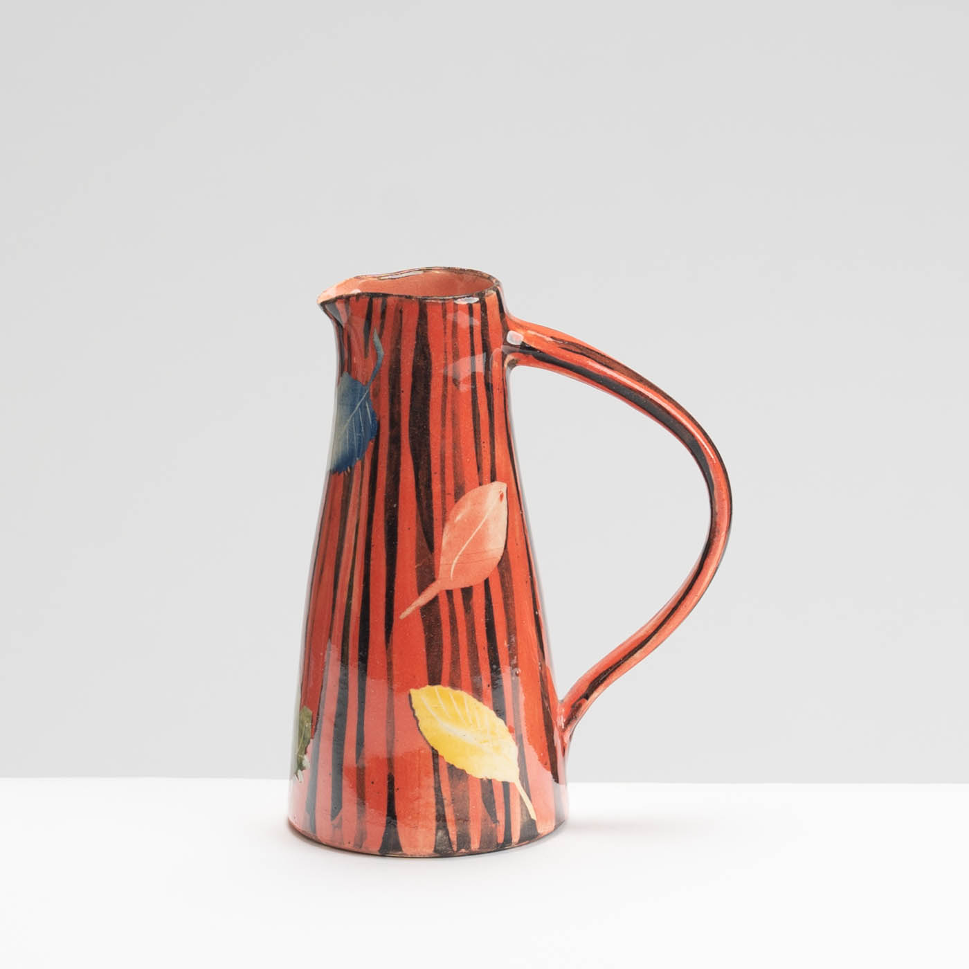 SM242Y1030 Extra Small Jug - Red stripes, leaves and butterflies