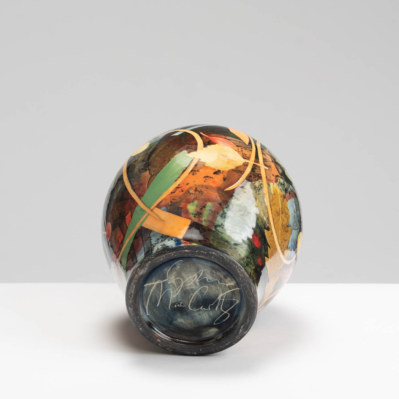 SM242Y1055 Oil Jug - Multi-coloured leaves and stalks