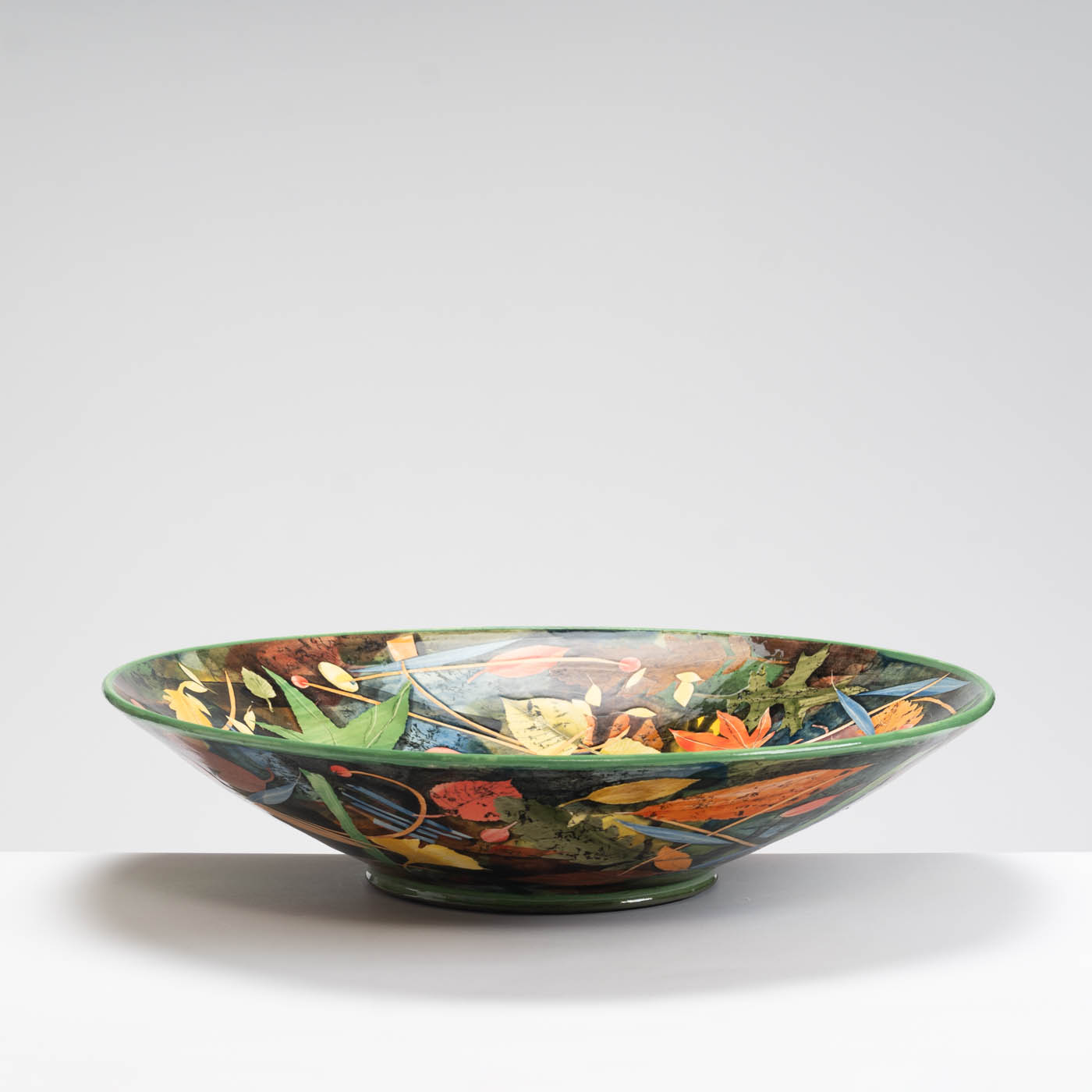SM242Y1059 Extra Large Bowl - Multi-coloured leaves and stalks