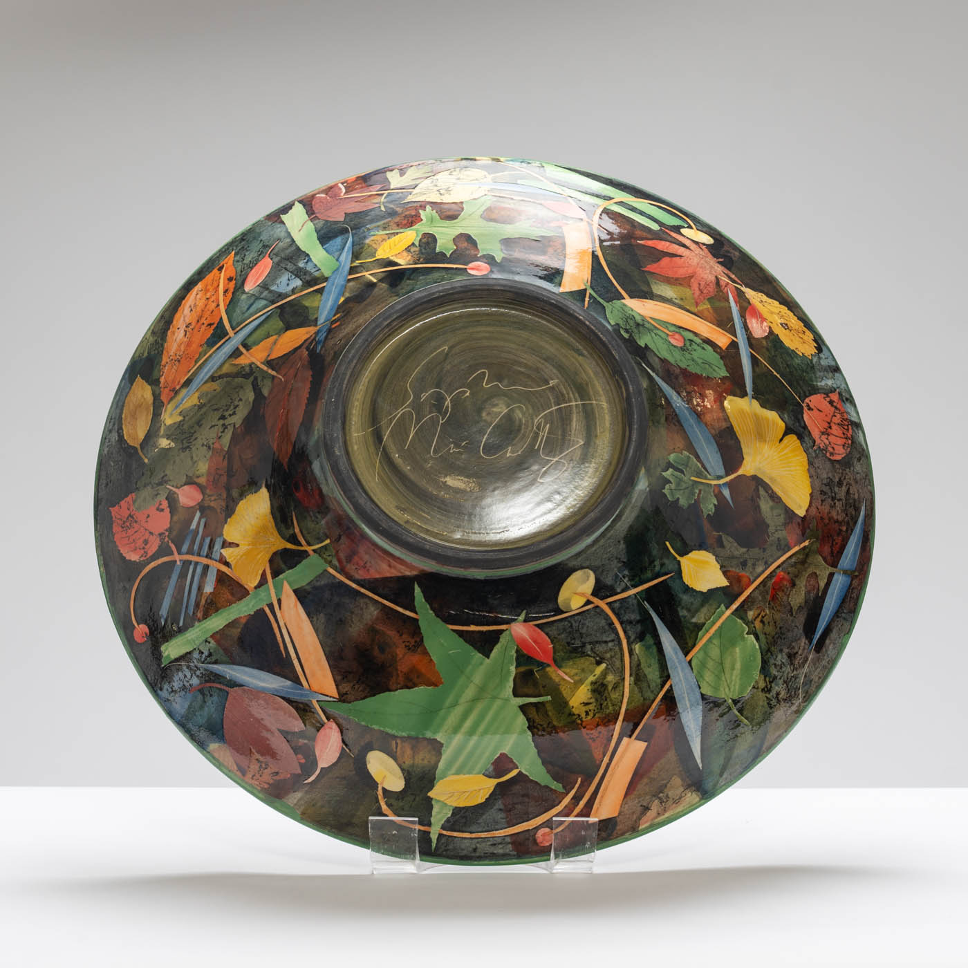 SM242Y1059 Extra Large Bowl - Multi-coloured leaves and stalks