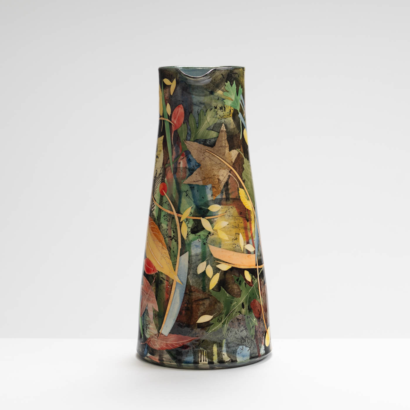 SM242Y1009 Tall Jug - Multi coloured leaves and stalks