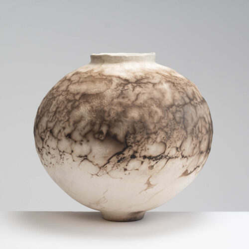 MG573Y53 Pinched Textured Moon Jar