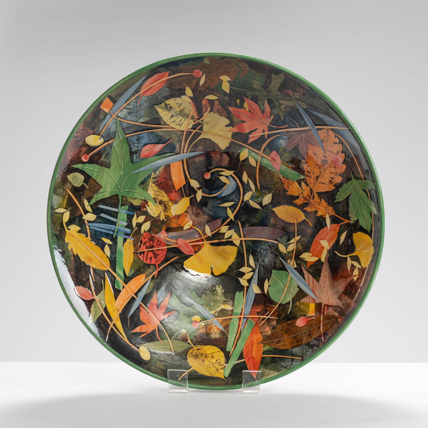 SM242Y1059 Extra Large Bowl - Multi-coloured leaves and stalks