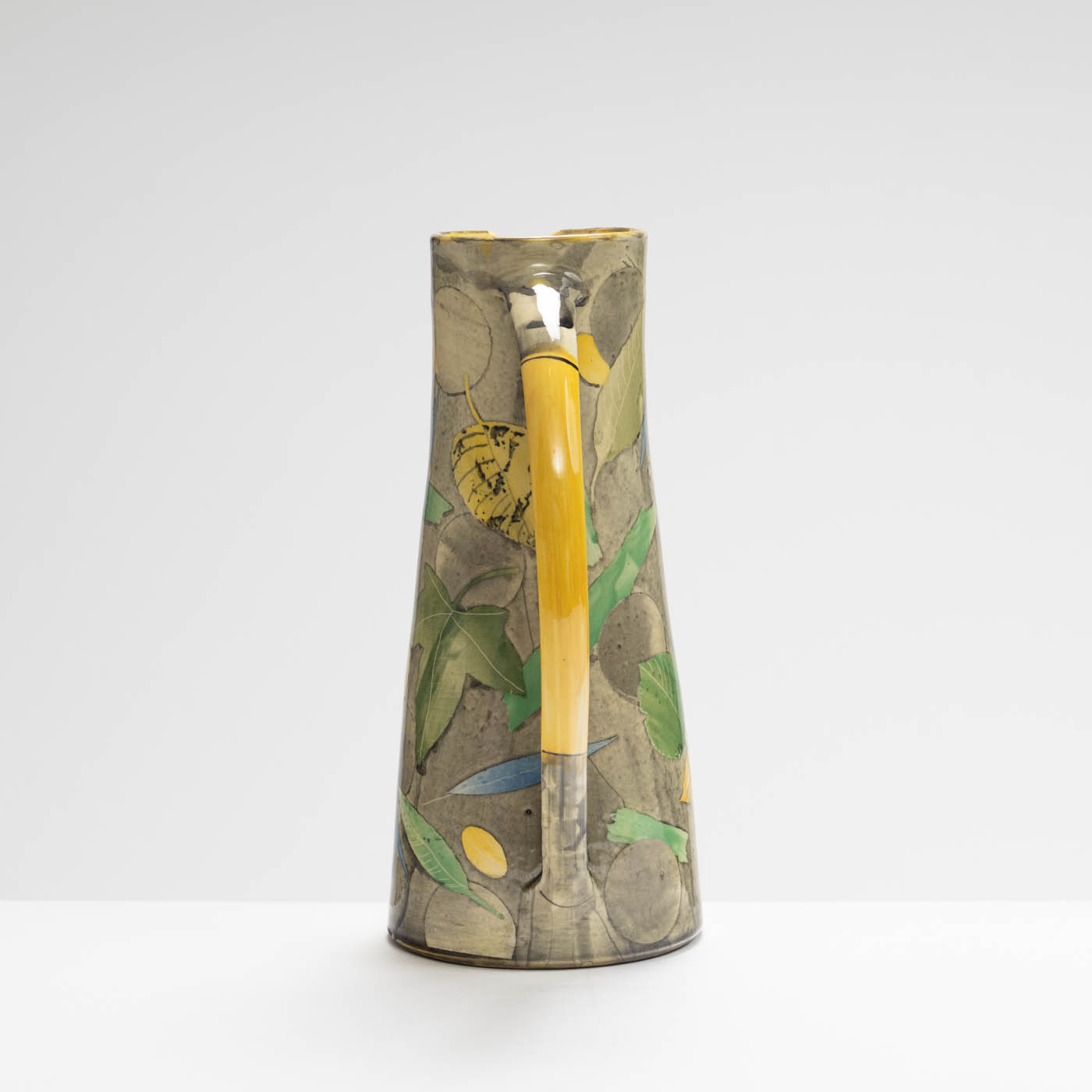 SM242Y1011 Tall Jug - Green and yellow leaves, grey circles