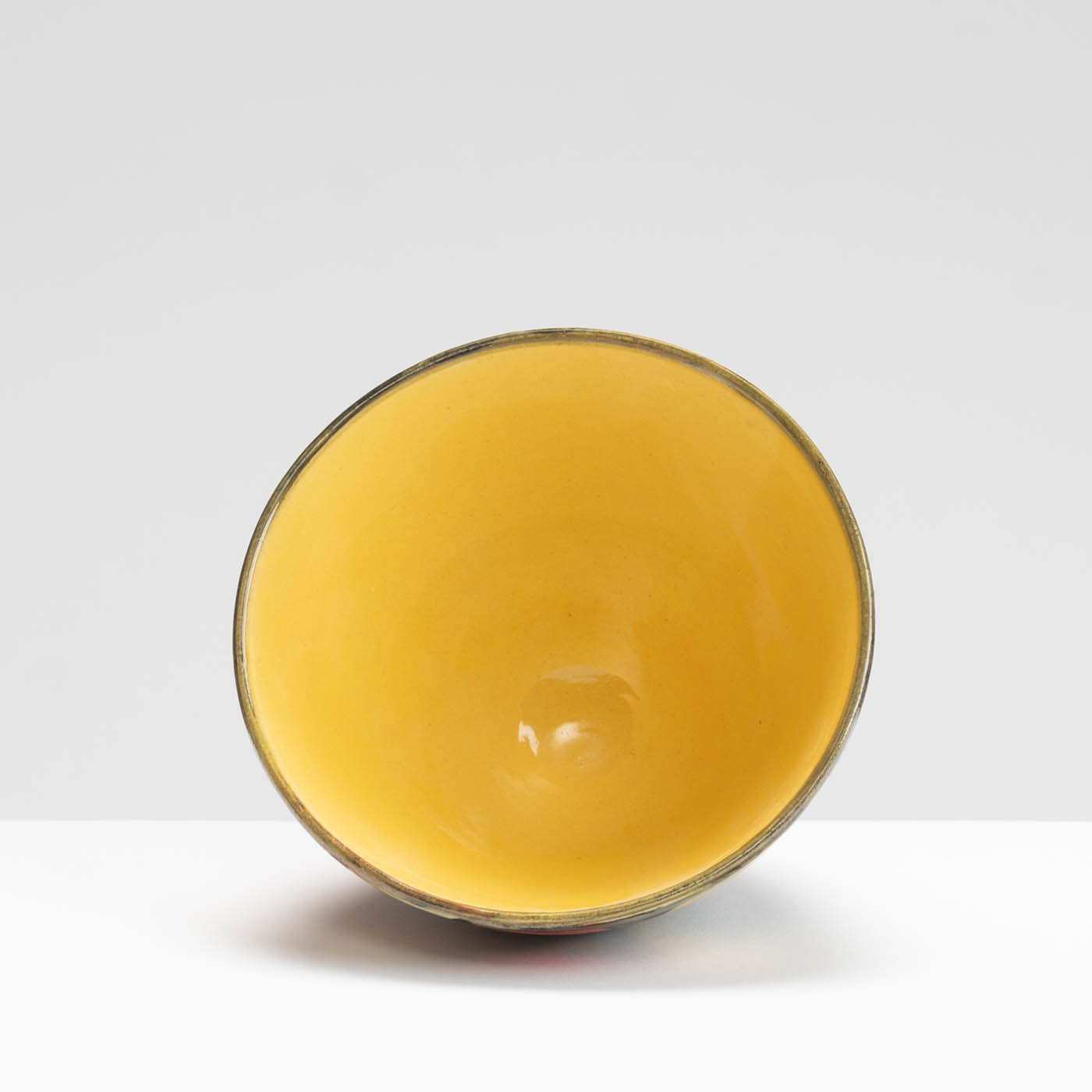 SM242Y1047 Small Deep Bowl - Yellow interior, leaves and stalks