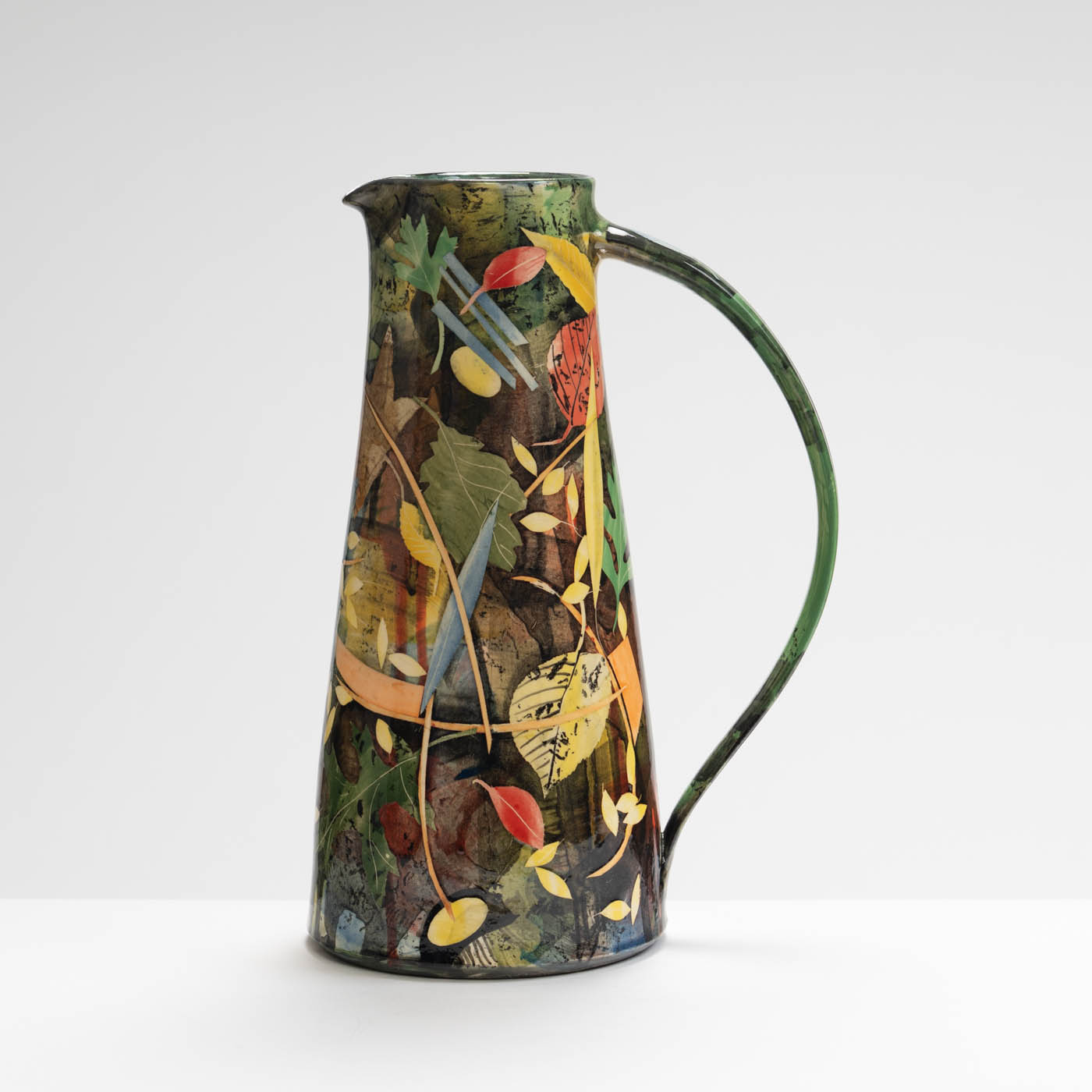 SM242Y1009 Tall Jug - Multi coloured leaves and stalks