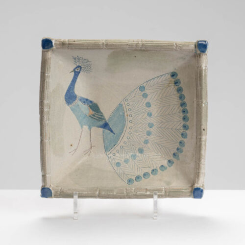 JFK394Y445 Square Peacock Dish