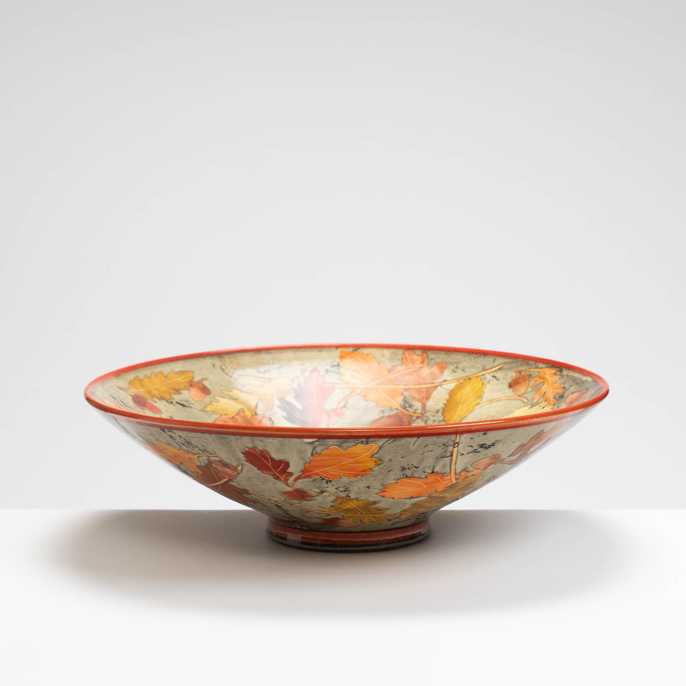 SM242Y1008 Large Bowl - Autumn oak leaves and acorns