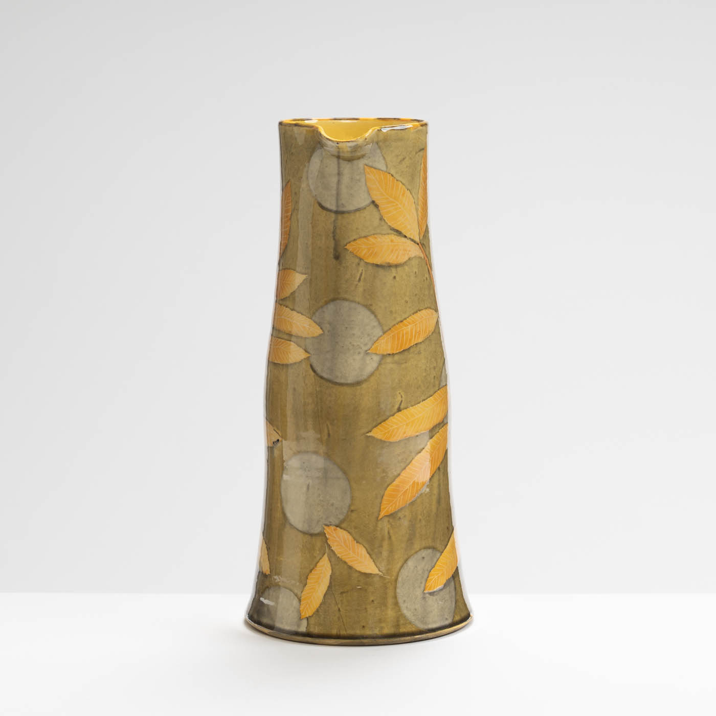 SM242Y1010 Tall Jug - Golden leaves, grey circles