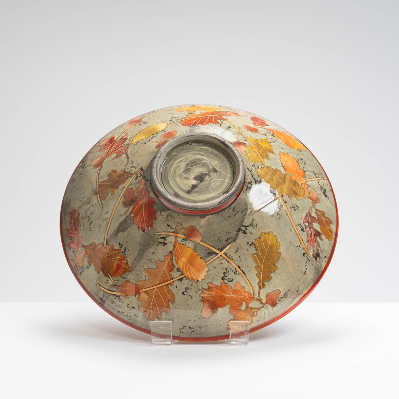 SM242Y1008 Large Bowl - Autumn oak leaves and acorns