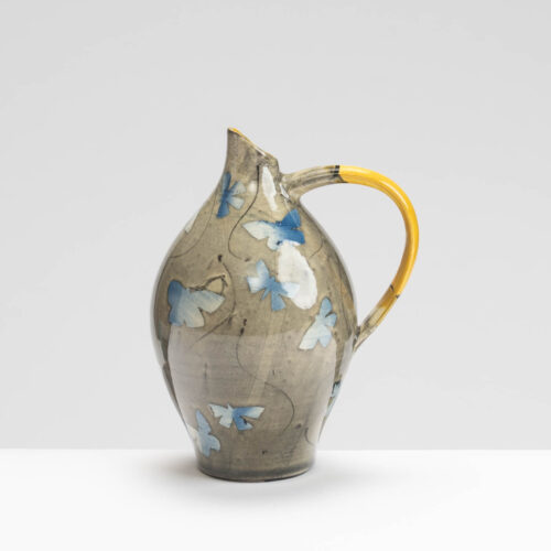 SM242Y1034 Small Oil Jug – Blue butterflies on grey