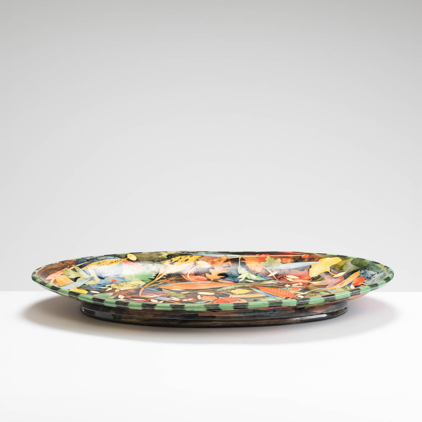 SM242Y989 Oval Dish - Leaves and stalks
