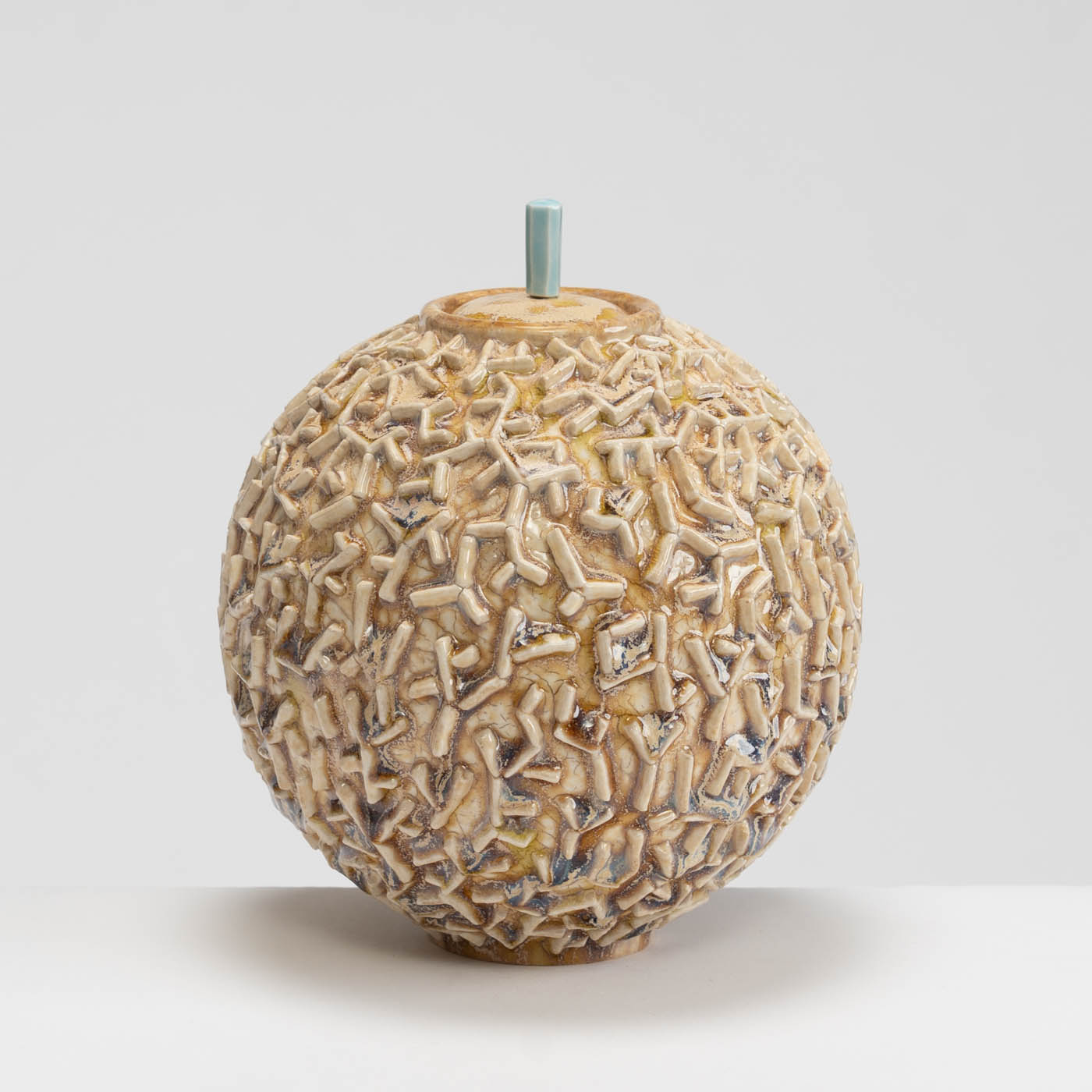 PB161X687 Lidded Jar with Applied Texture