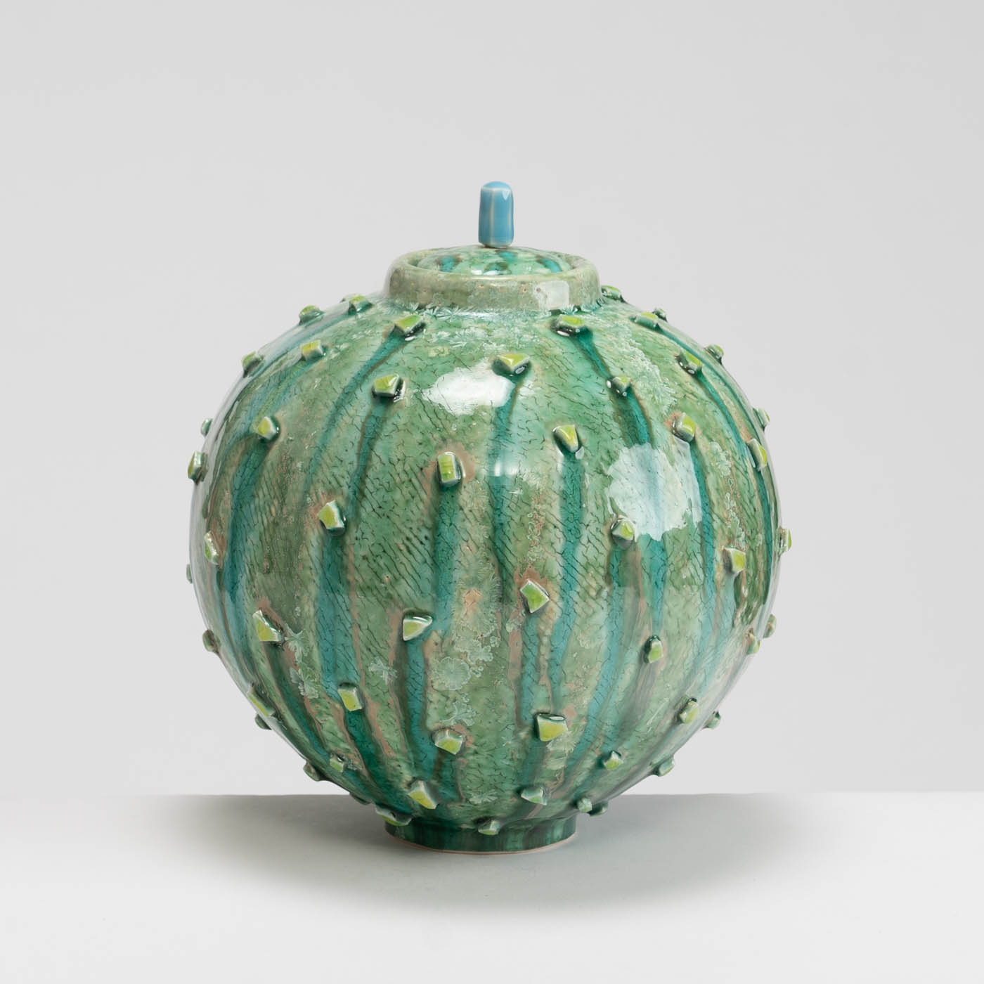 PB161X729 Green Lidded Vessel