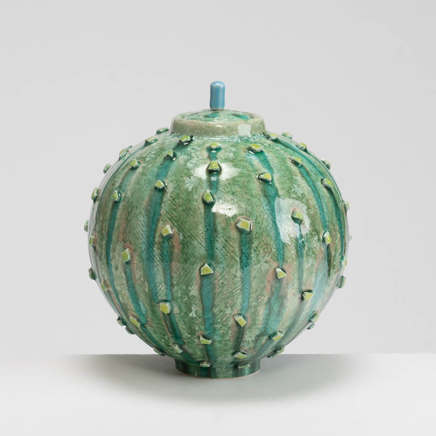 PB161X729 Green Lidded Vessel