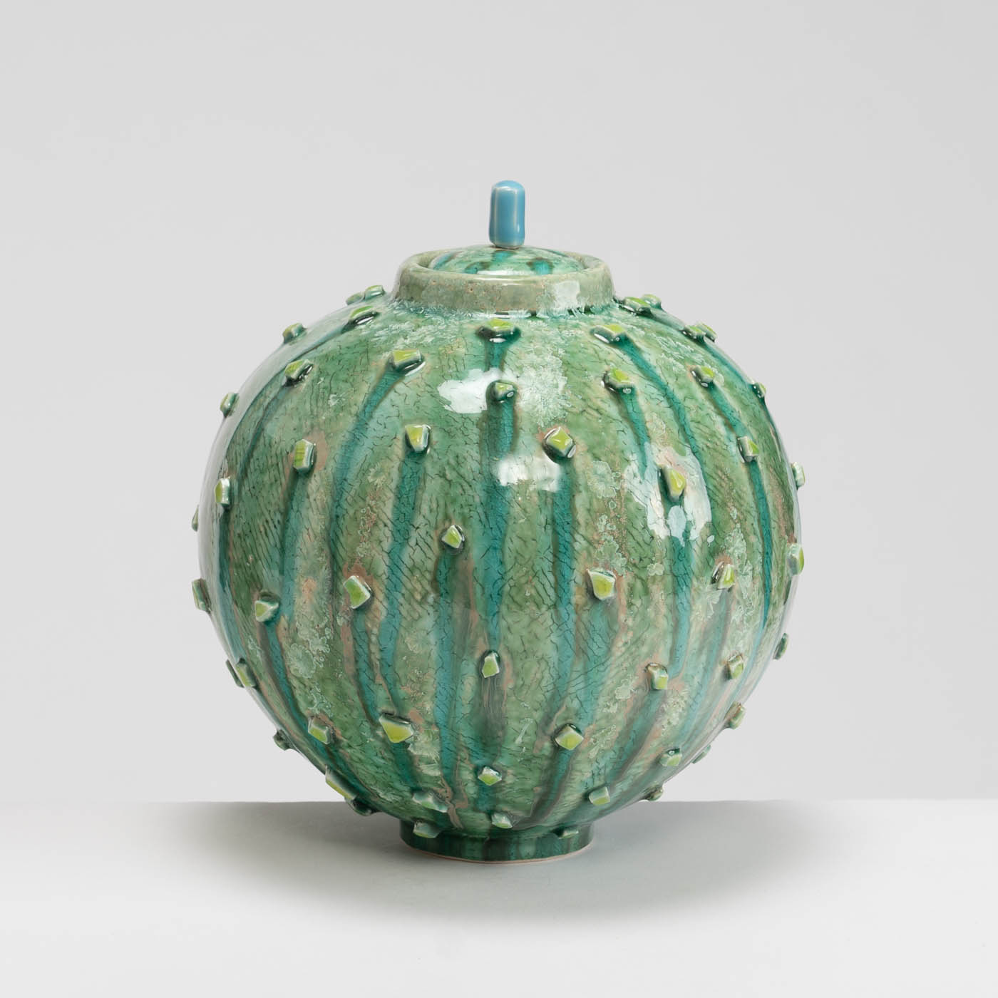 PB161X729 Green Lidded Vessel
