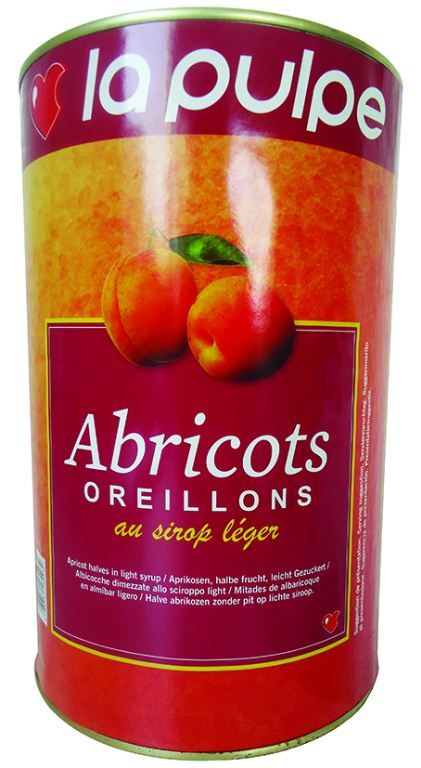 Abricots oreillons au sirop léger - LA PULPE - Boite 5/1