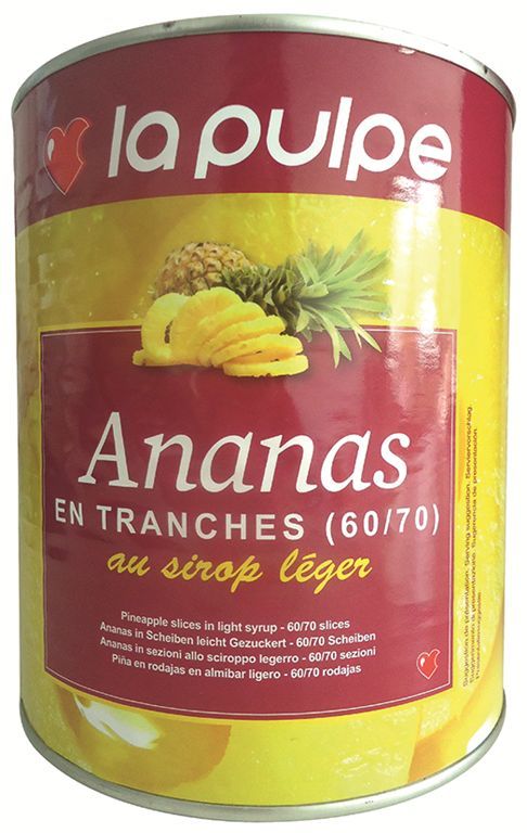 Ananas en tranches au sirop léger - LA PULPE - Boite 3/1