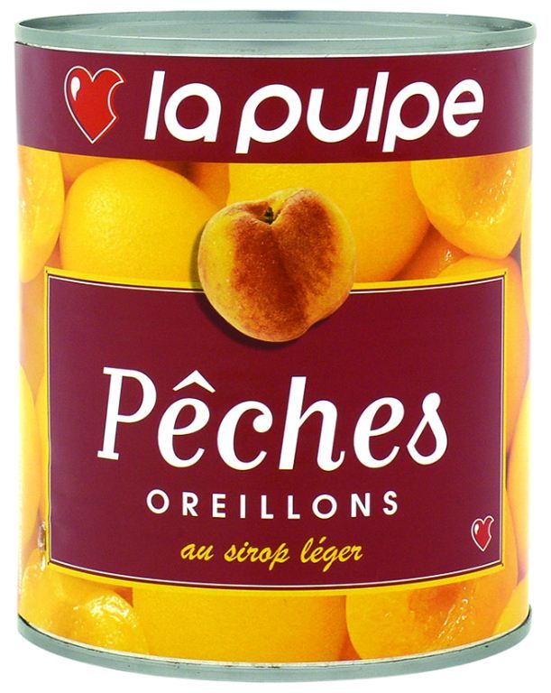 Pêches 1/2 au sirop léger - LA PULPE - Boite 4/4