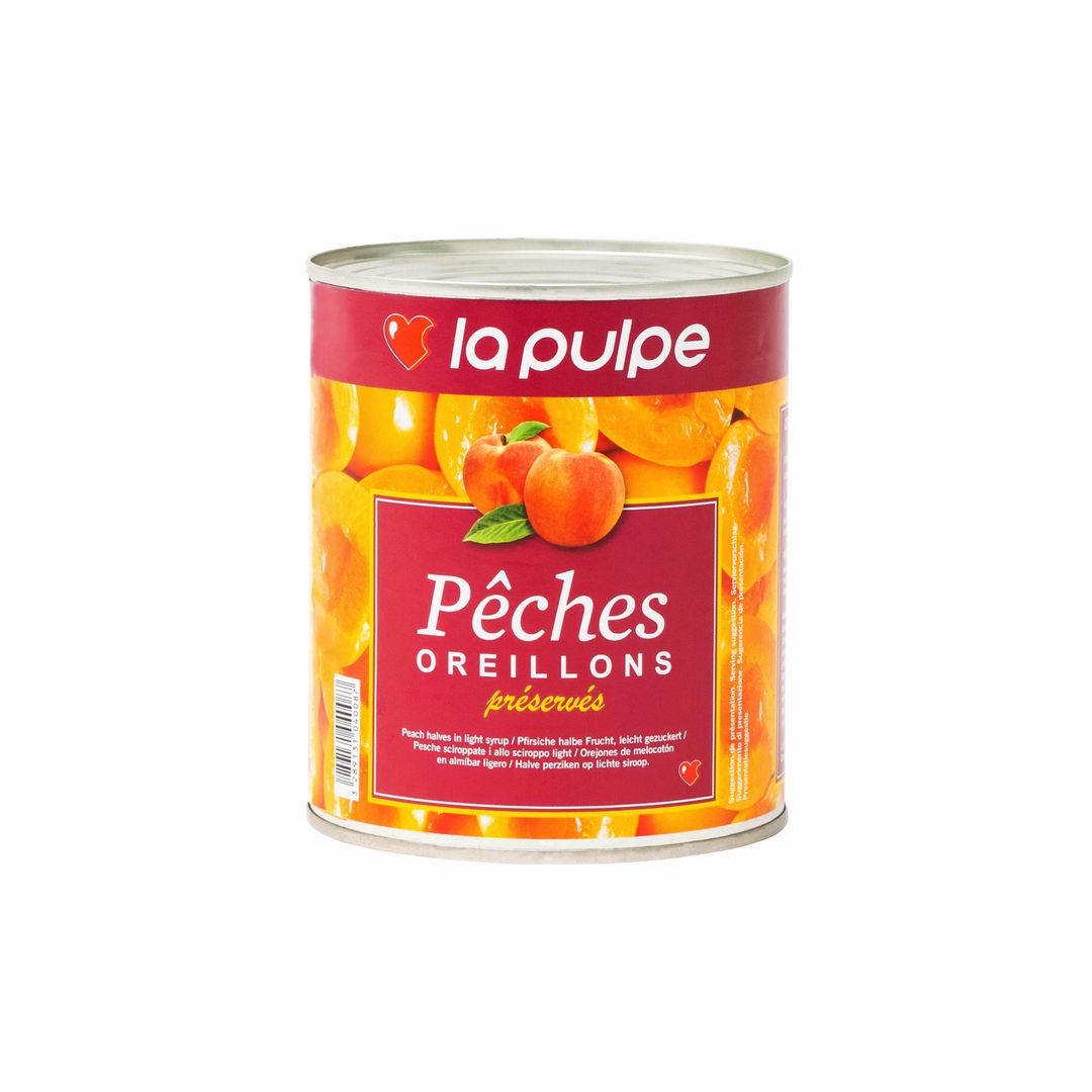 Pêches 1/2 au sirop léger - LA PULPE - Boite 4/4