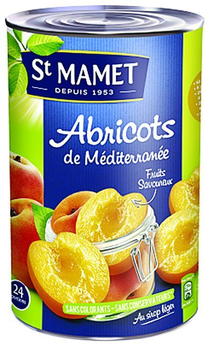 Abricots oreillons au sirop léger - ST MAMET - Boite 5/1