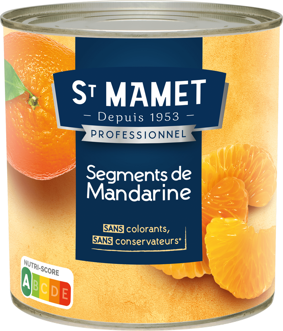 Mandarines en quartiers au sirop léger - ST MAMET - Boite 3/1