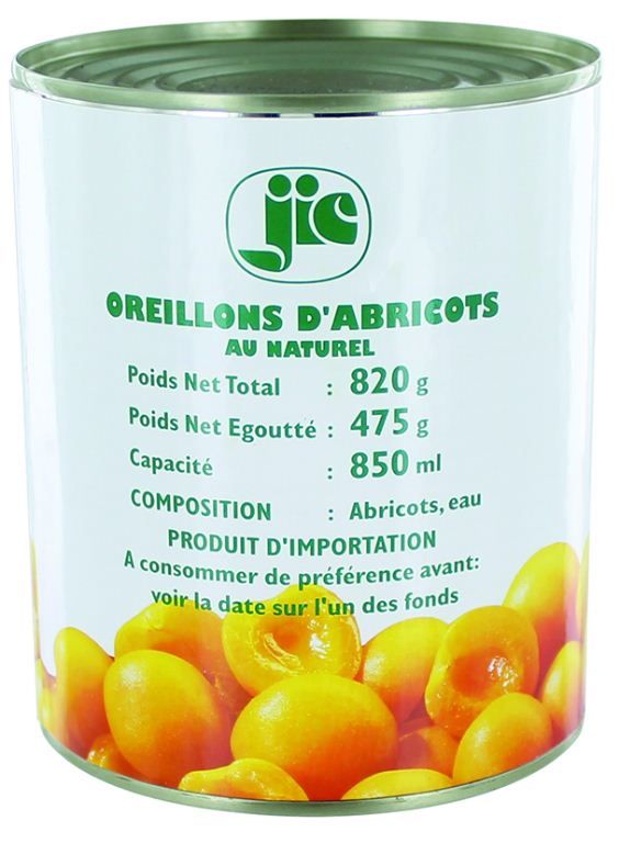 Abricots oreillons au naturel - JIC LA PULPE - Boite 4/4