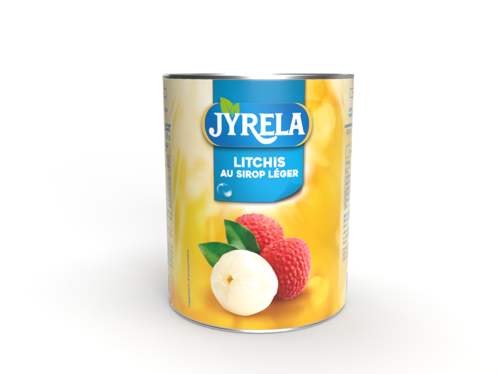 Litchis dénoyautés au sirop léger - JYRELA - Boite 3/4