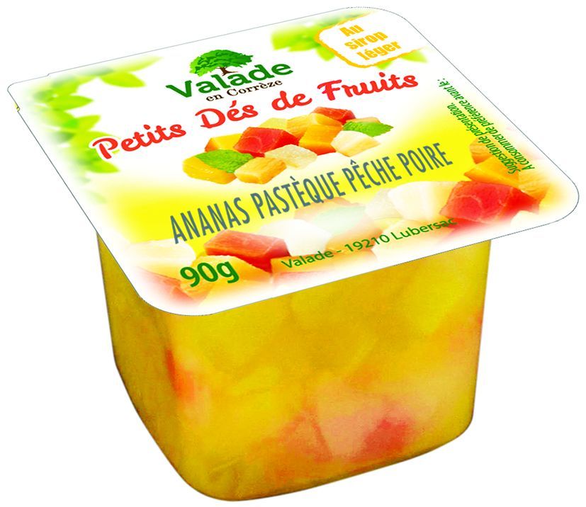 Fruits en dés - VALADE - Carton de 120 coupelles