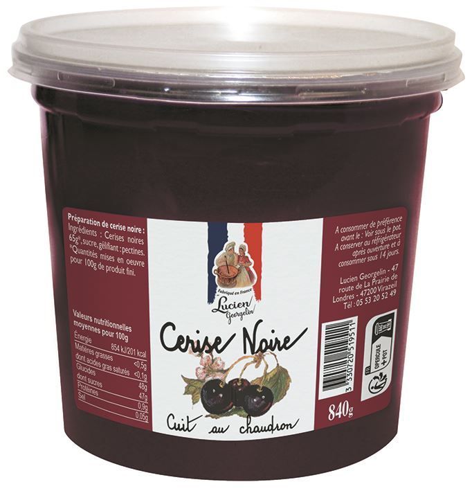 Confiture de cerises noires - LUCIEN GEORGELIN - Pot de 780 g